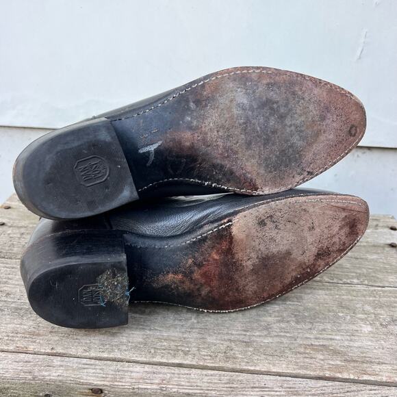 Vintage Dan Post Gray Almond Toe Cowboy Western Boots Size 9D main image 3
